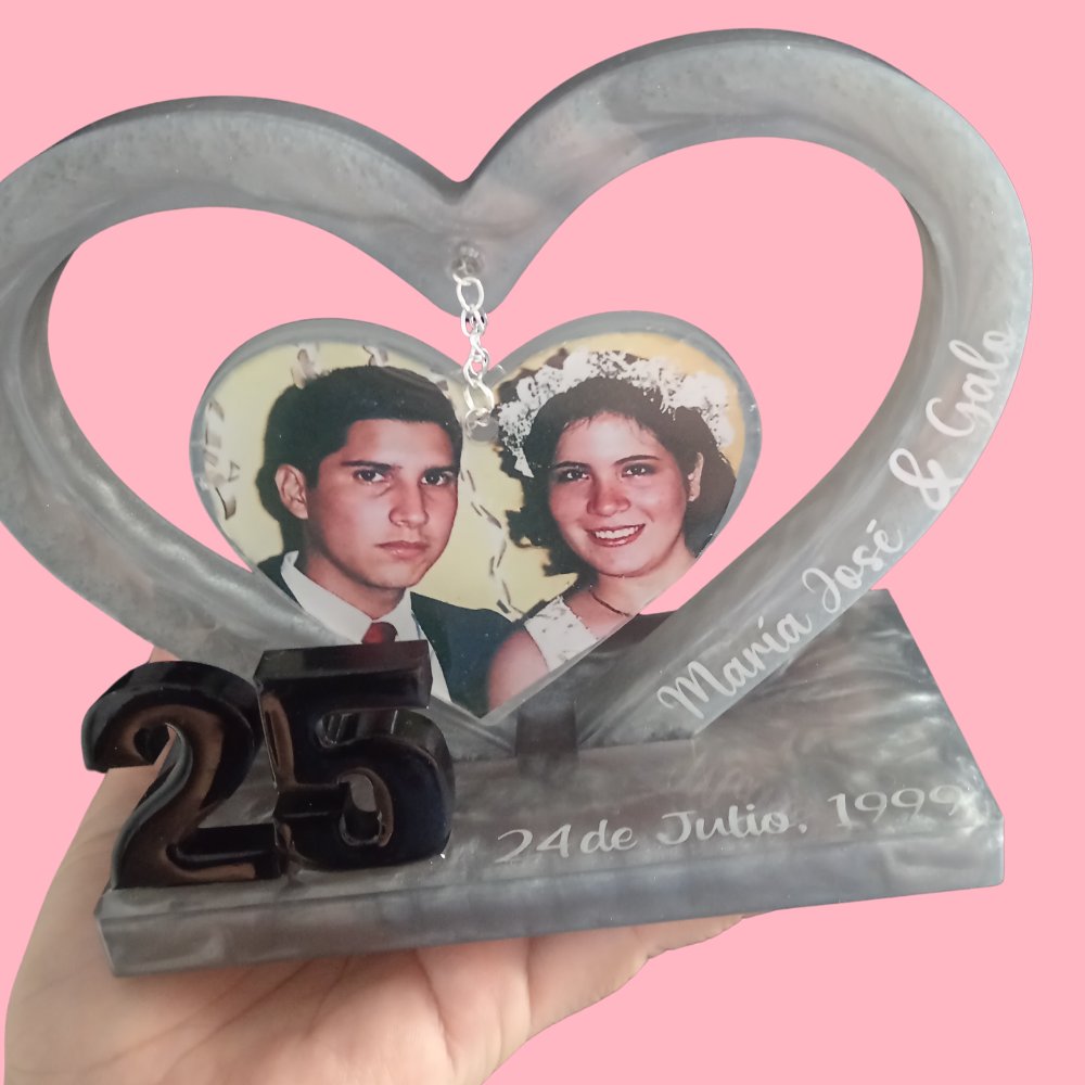 Portaretrato corazón colgante